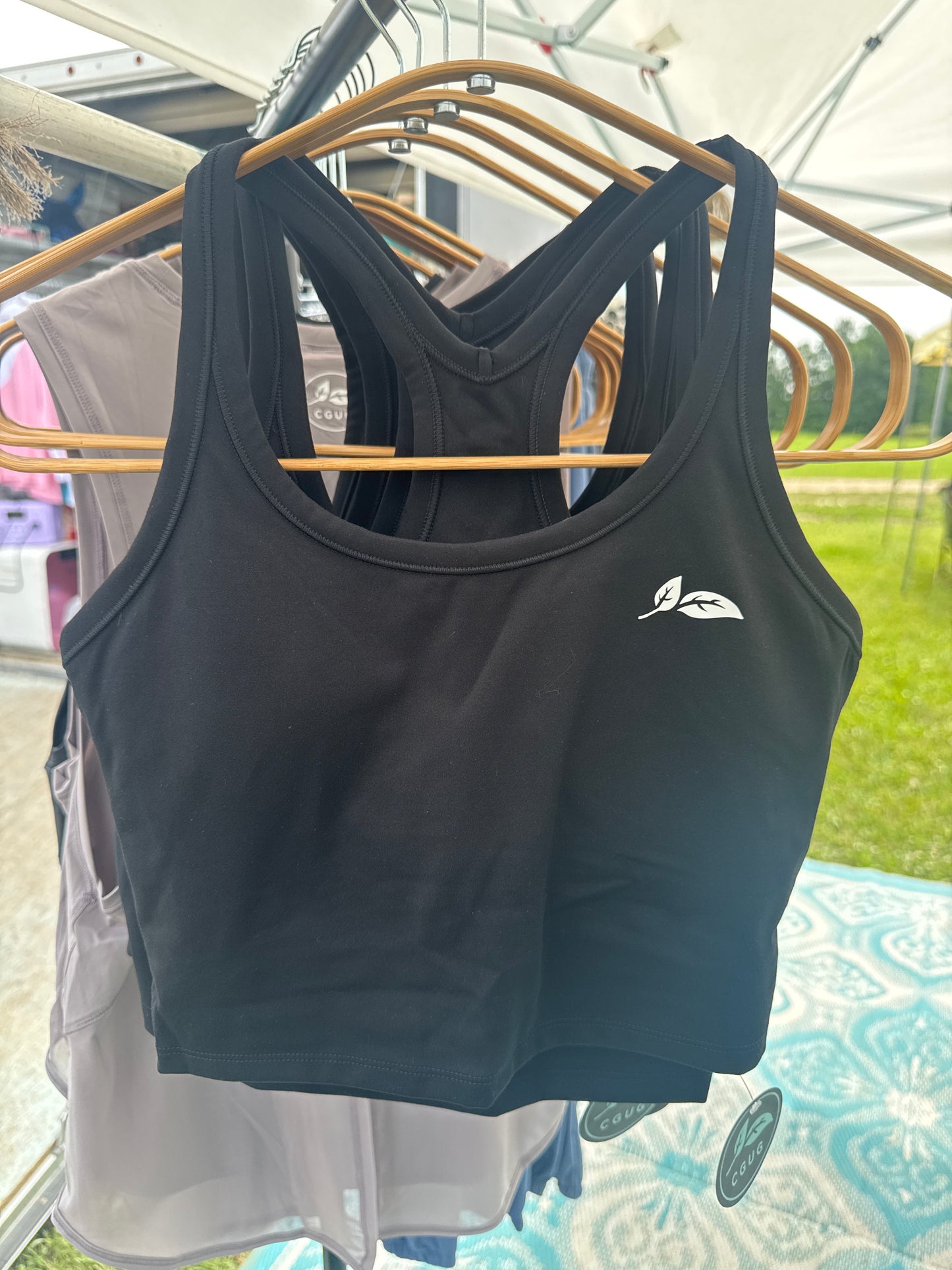 Black 2-in-1 Cropped Tank
