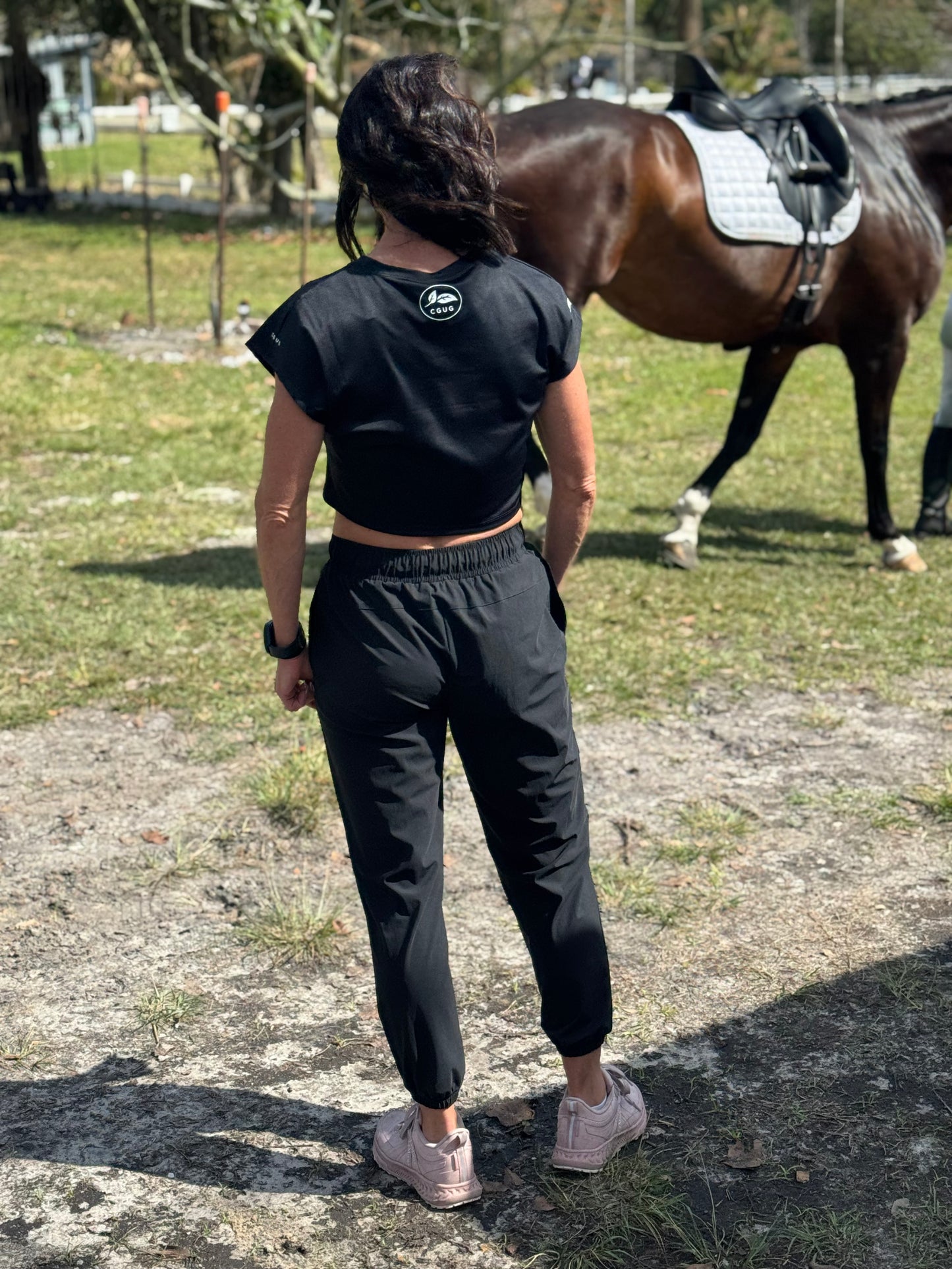 Black Night Check Sweats