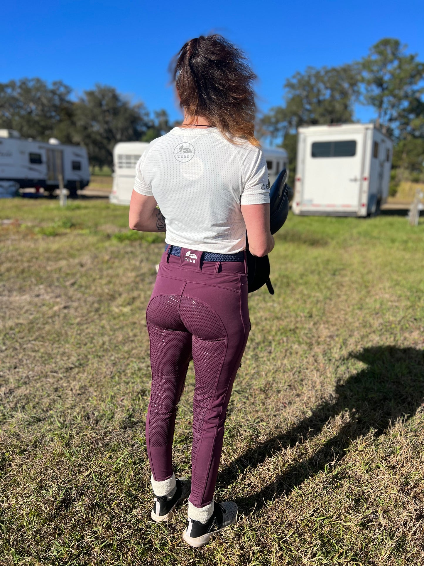 Plum Deep Pocket Riding Tights/Breeches