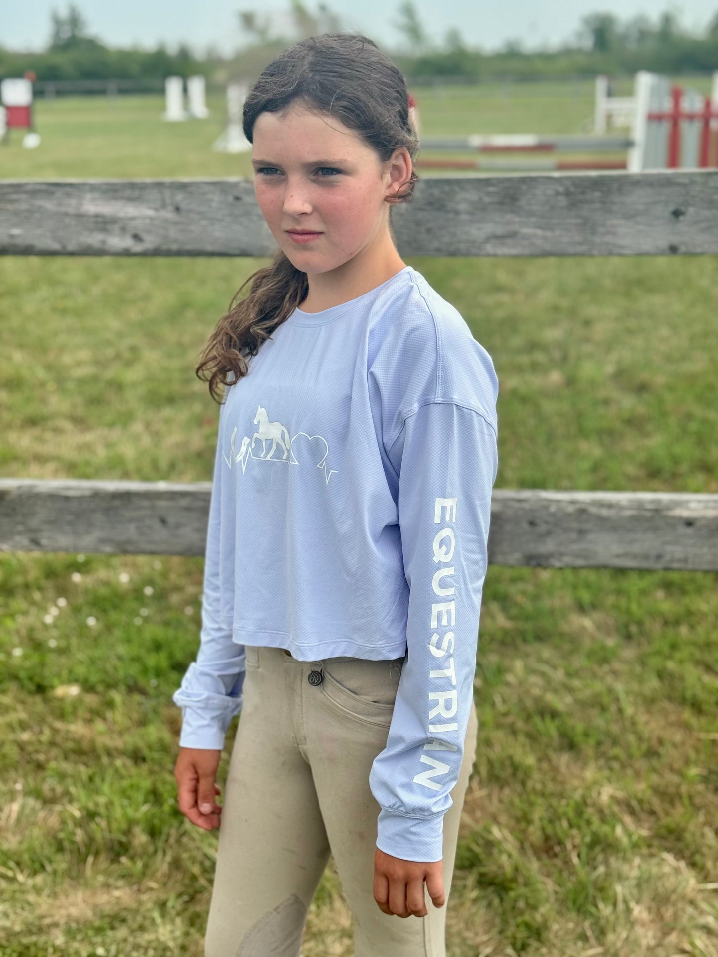 Sky Blue Trot Crop