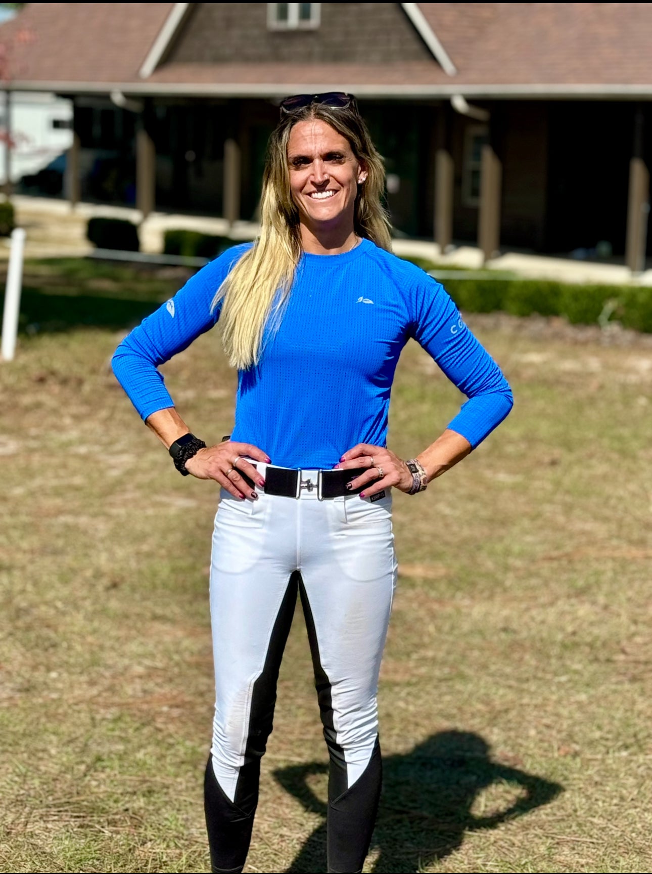 Royal Blue Perforated Long Sleeves