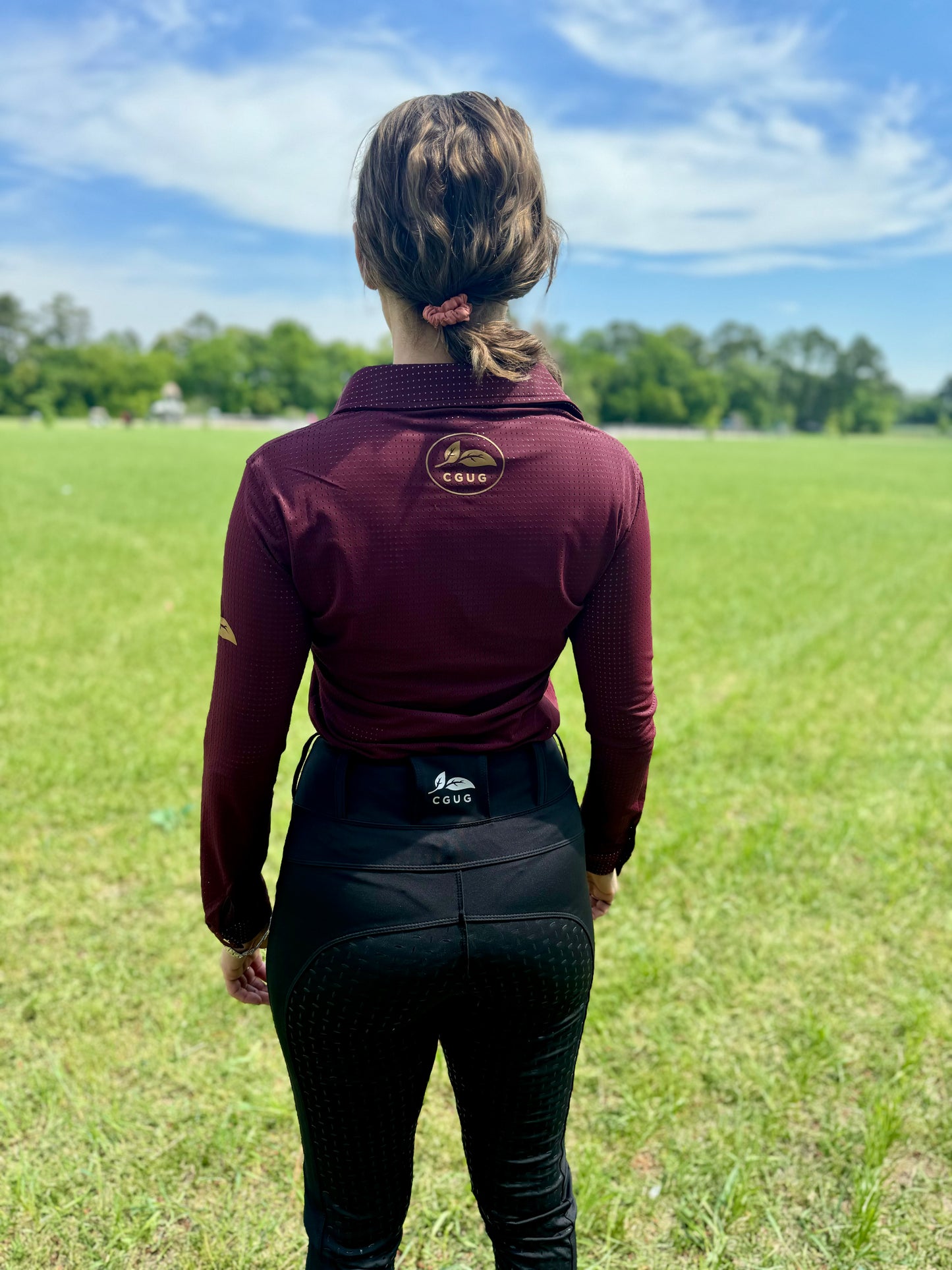 Burgundy Bling Perforated Western Show Shirts