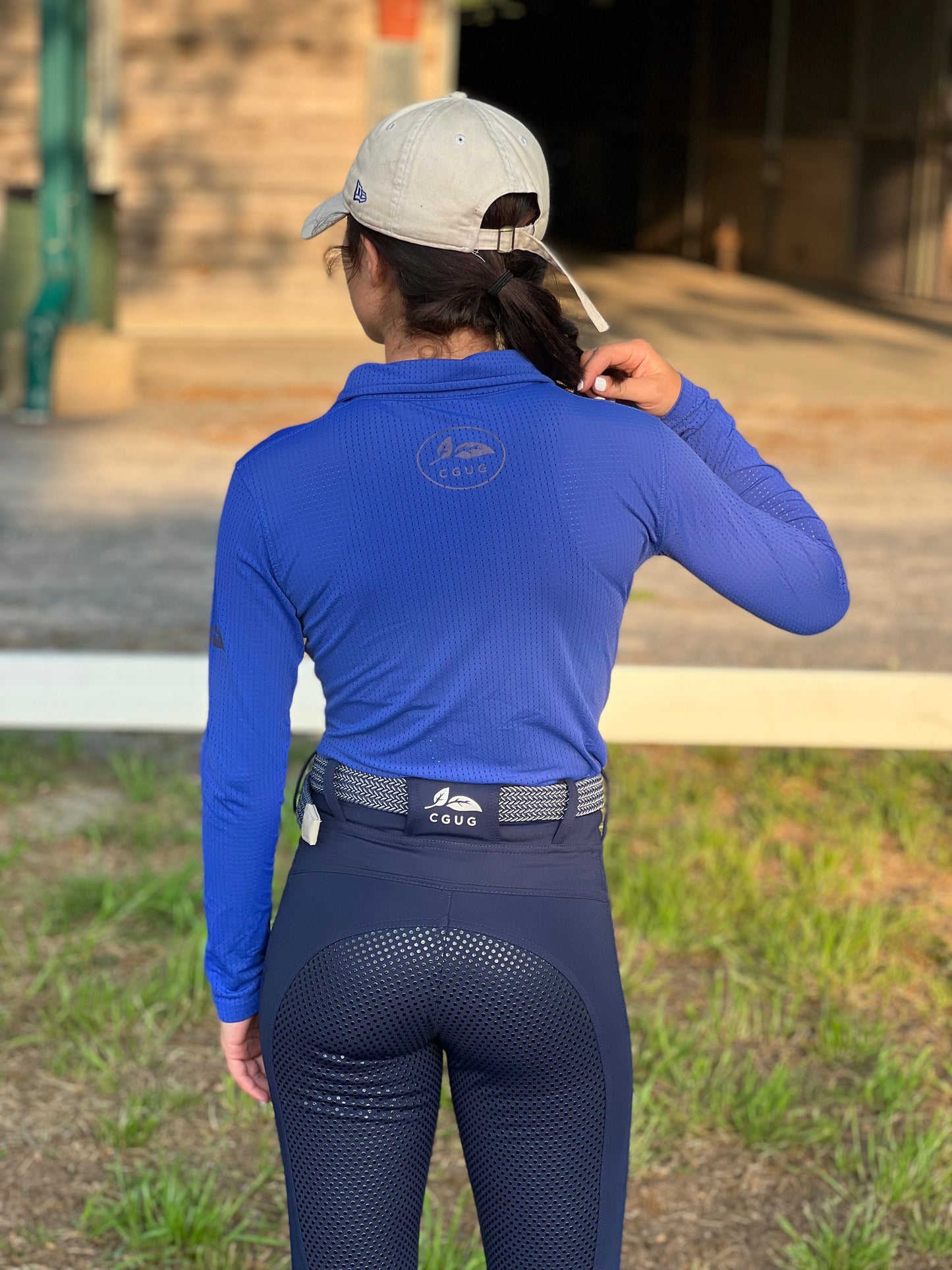 Royal Blue Perforated Western Show Shirts