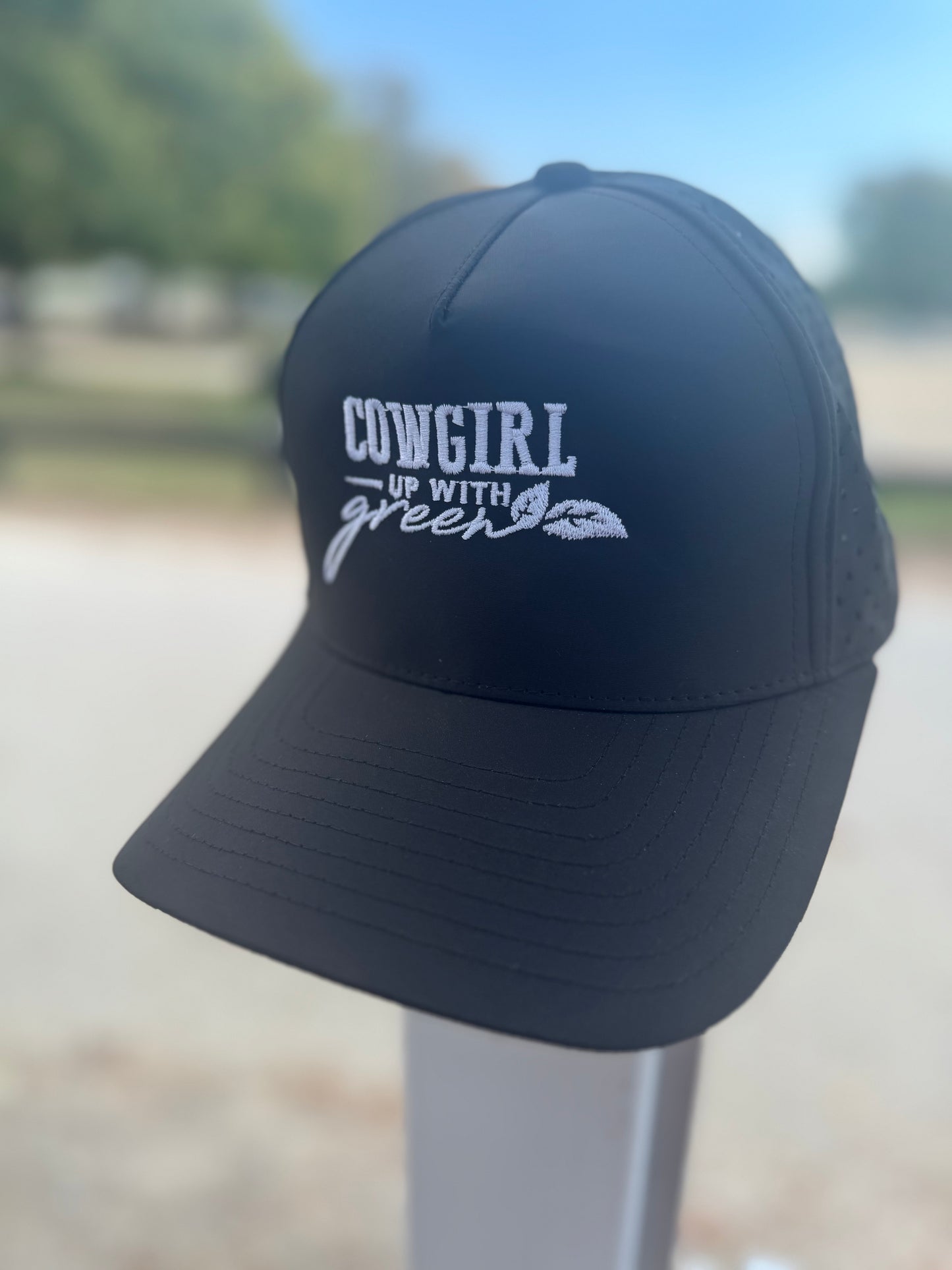 Black Perforated Dry-Fit Baseball Cap