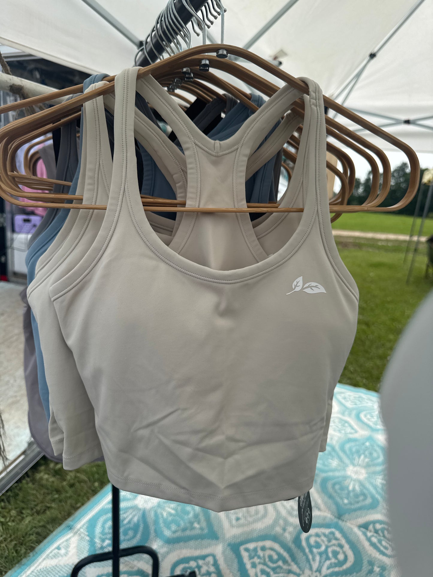 Cream 2-in-1 Cropped Tank