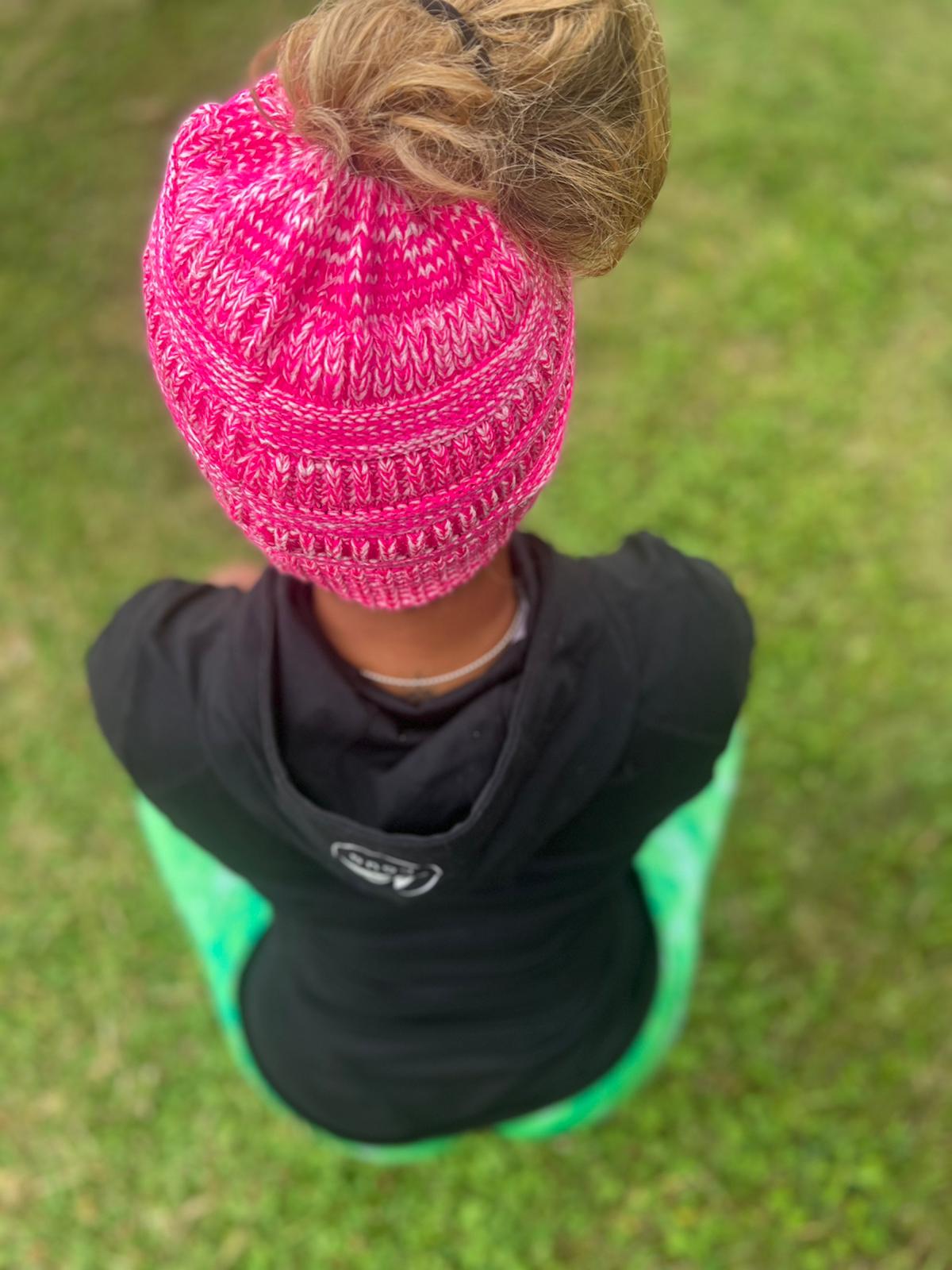 Bubble Gum Messy Bun Hat