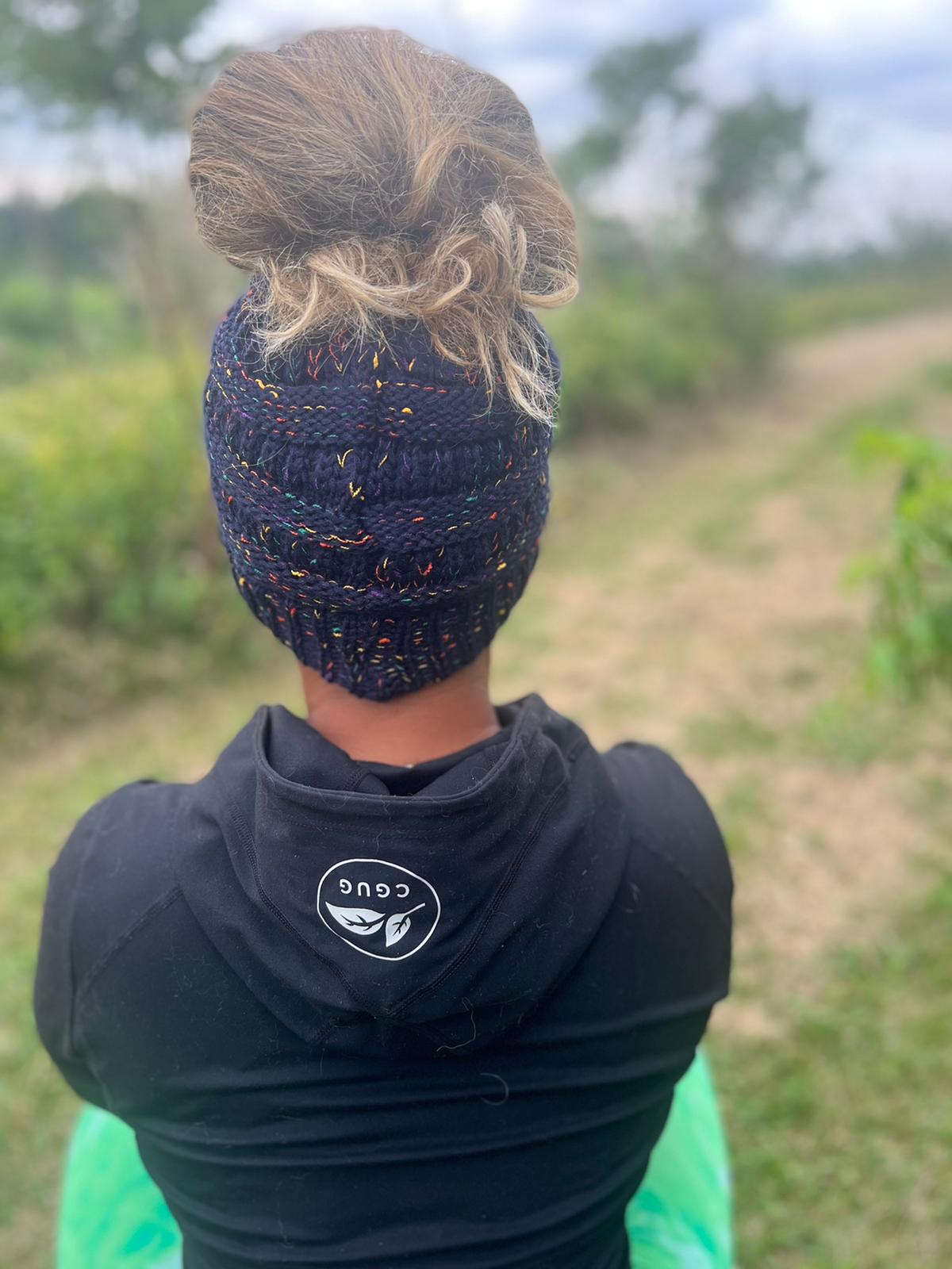 Starry Night Messy Bun Hat