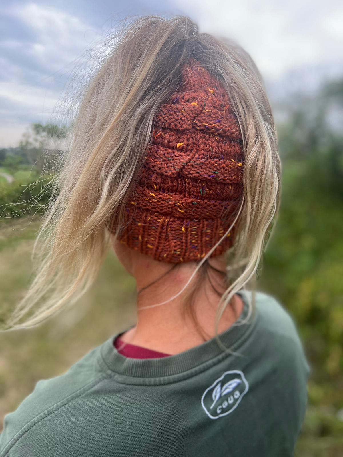 Pumpkin Spice Messy Bun Hat