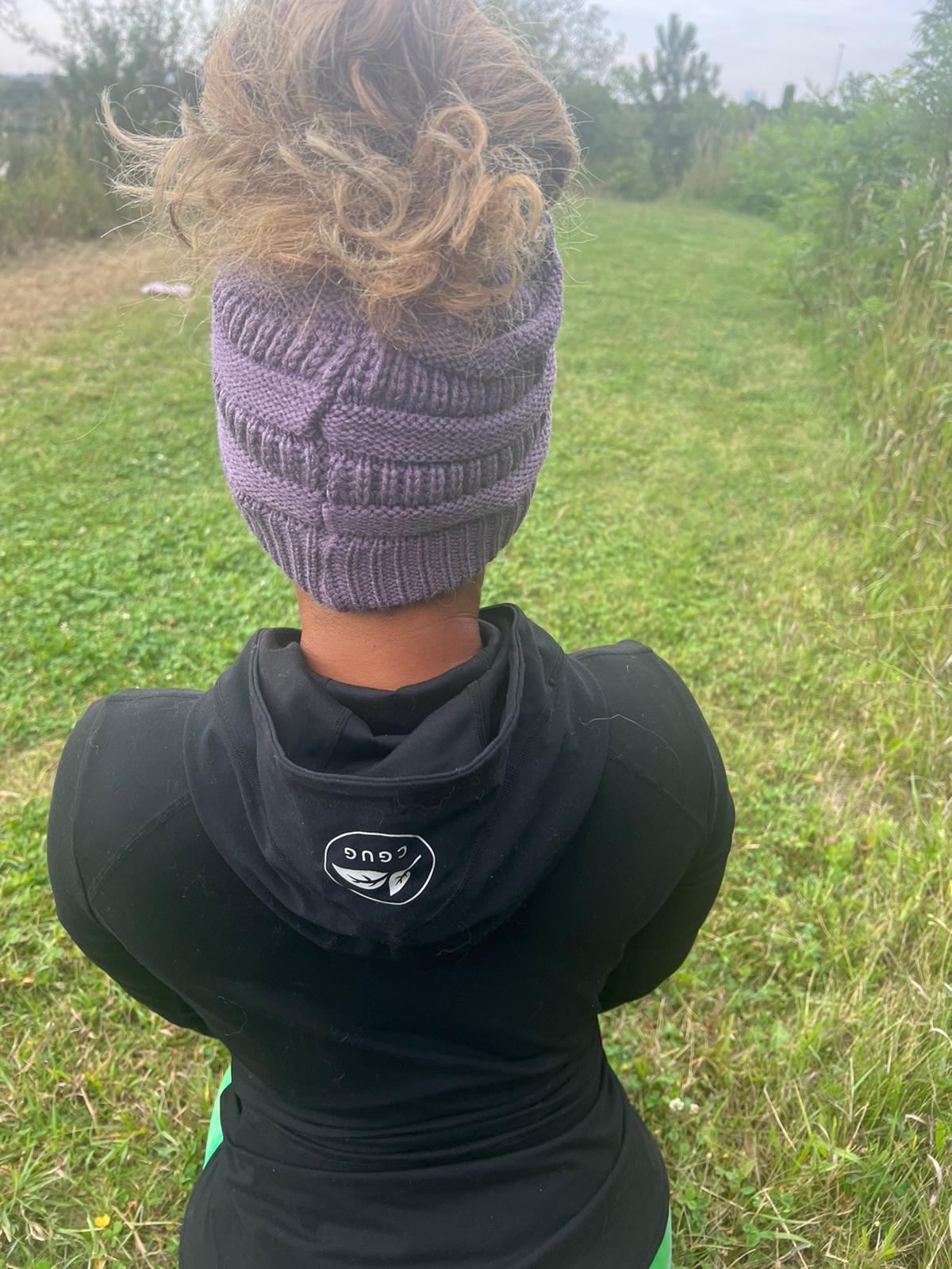Mauve Messy Bun Hat
