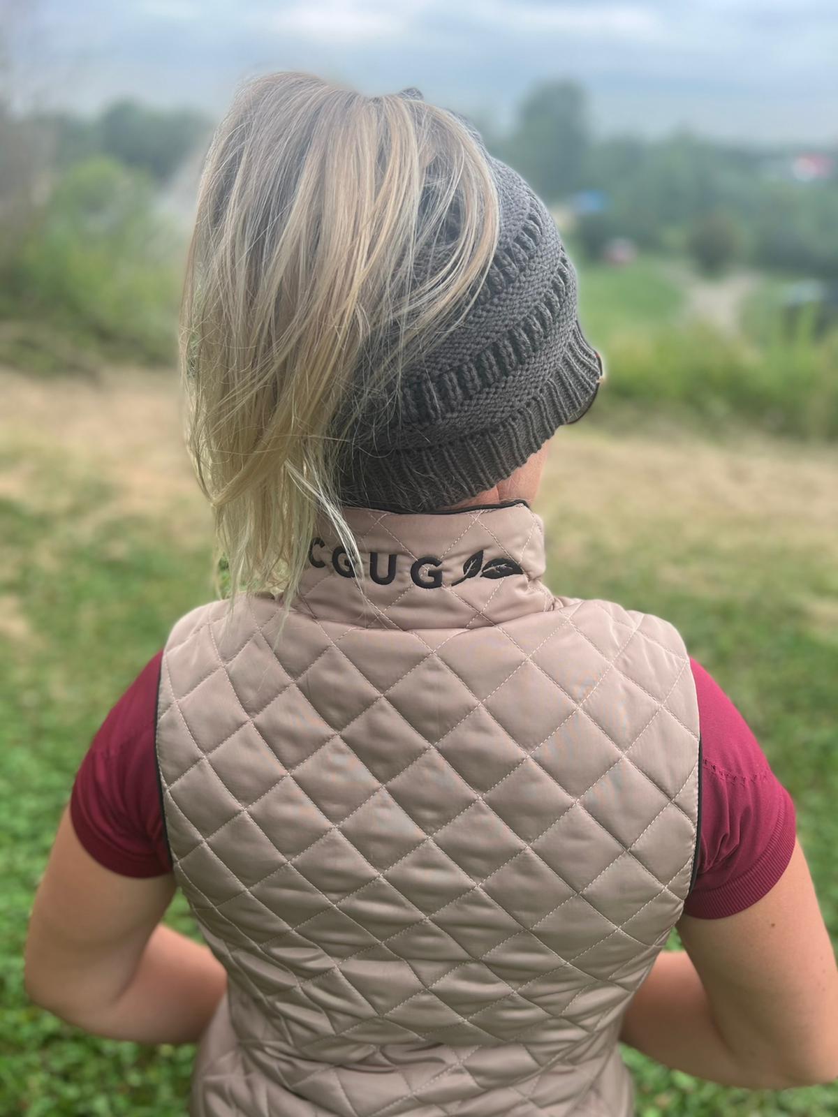 Charcoal Grey Messy Bun Hat