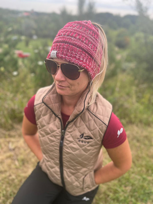 Raspberry Mix Messy Bun Hat