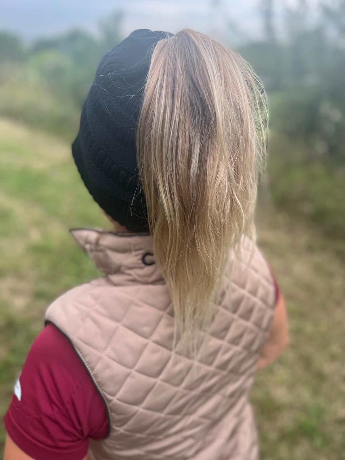 Black Messy Bun Hat