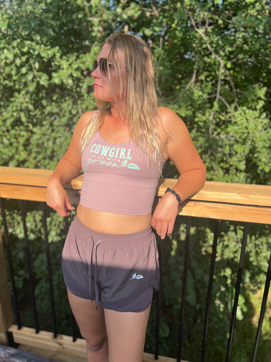 Dusty Rose 2-in-1 Crop