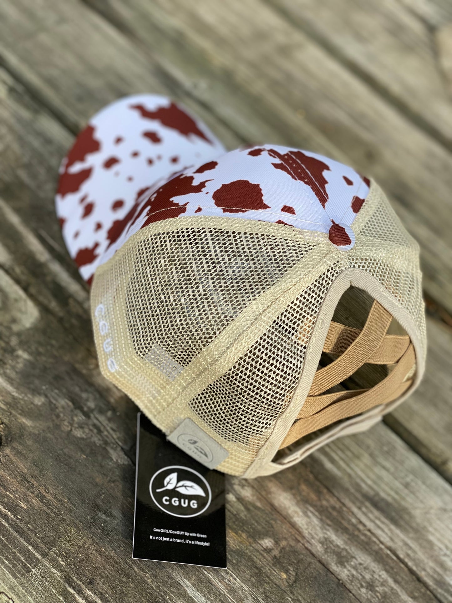 Moody Cow Crisscross Ponytail Ball Cap