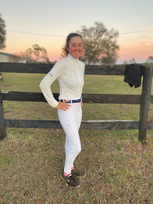 White Deep Pocket Riding Tights/Breeches