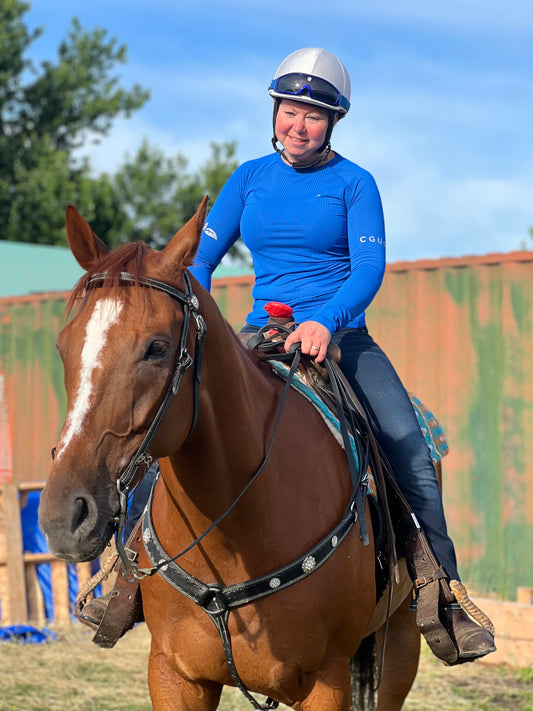 Blue Roan Perforated Long Sleeves