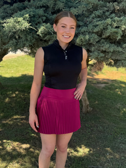 Maroon Ruffle Skort w/ Pockets