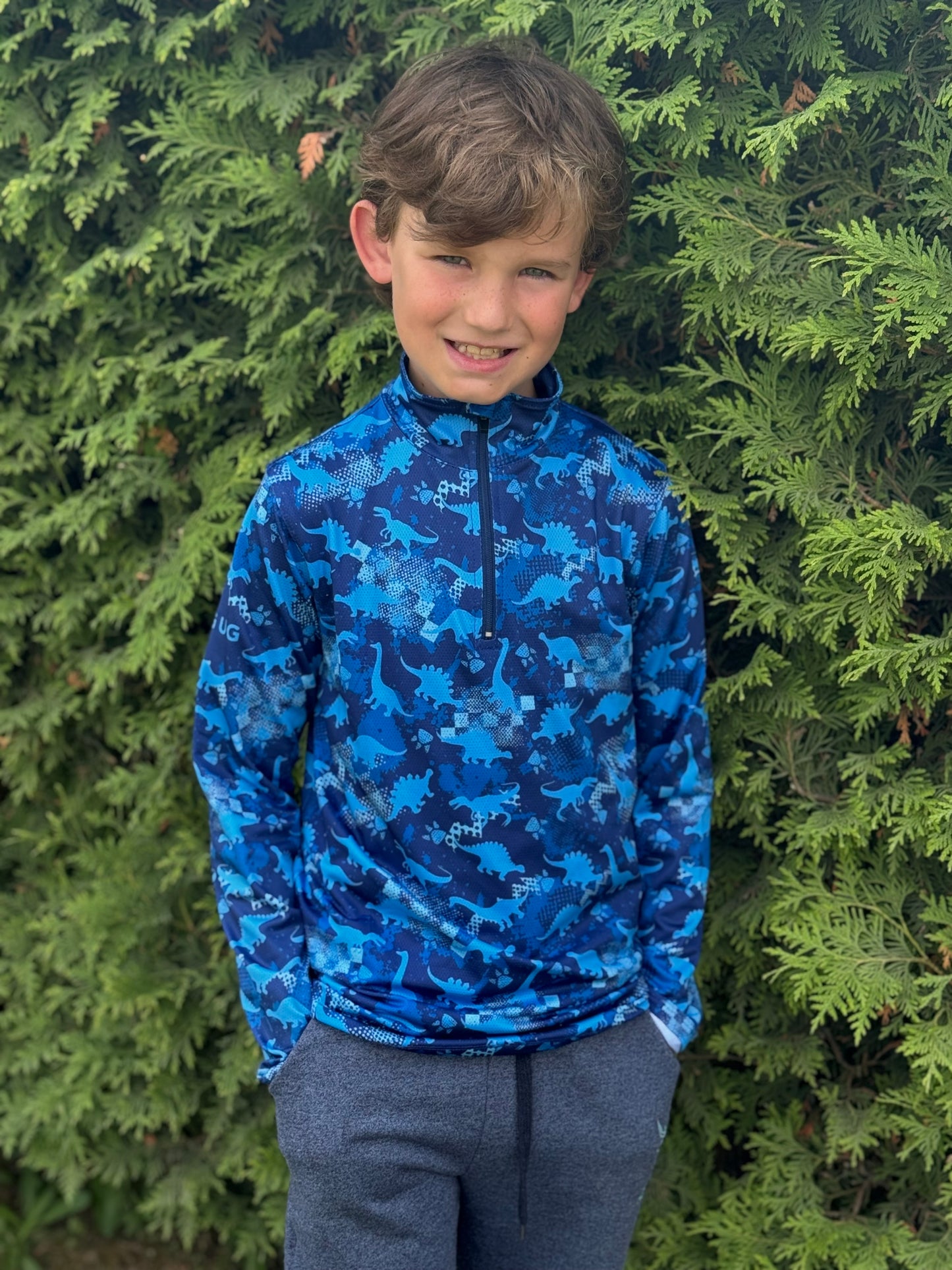 CGUG Kids Dino Micro-Perforated 1/4 Zip