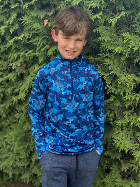 CGUG Kids Dino Micro-Perforated 1/4 Zip