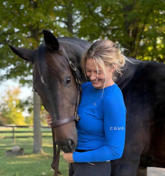 Royal Blue Perforated Long Sleeves