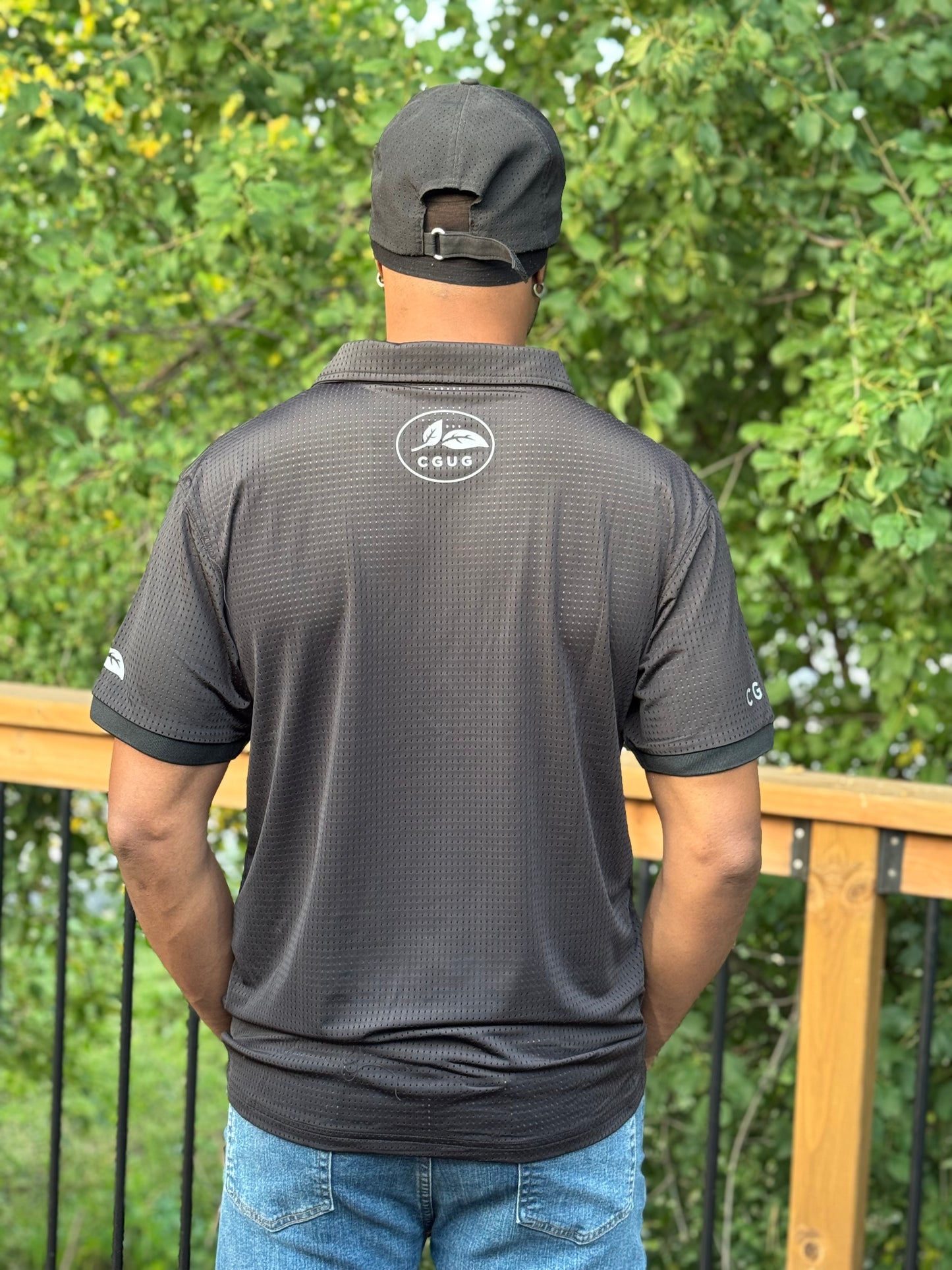 Classic Black Men’s Perforated Polo