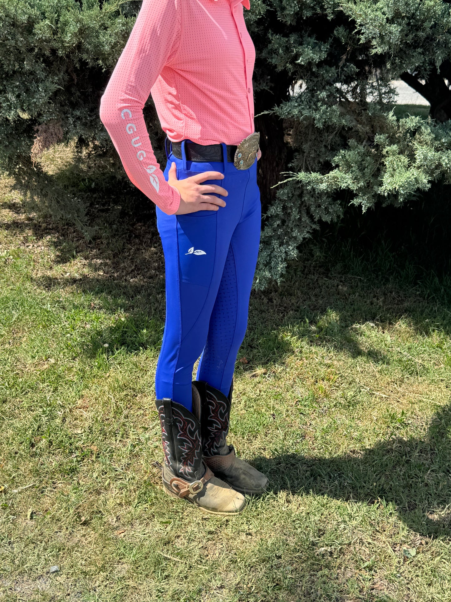 Royal Blue Deep Pocket Riding Tights/Breeches