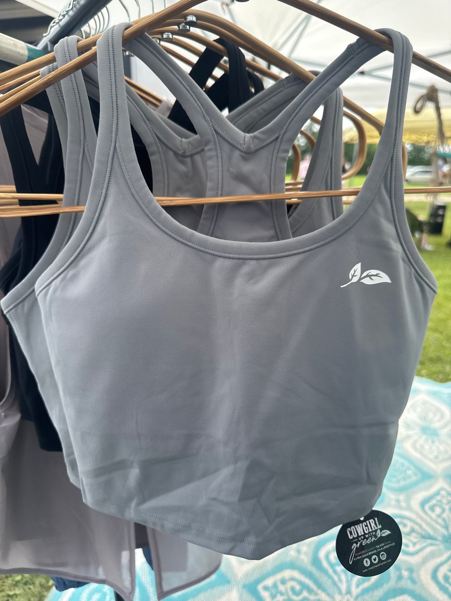 Grey 2-in-1 Cropped Tank
