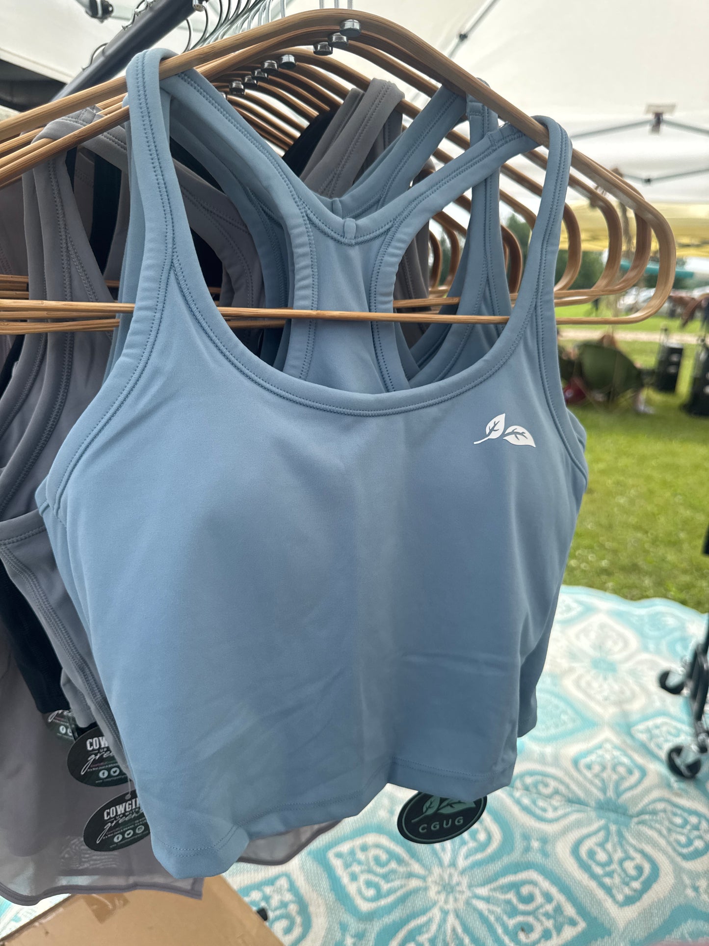 Sky Blue 2-in-1 Cropped Tank