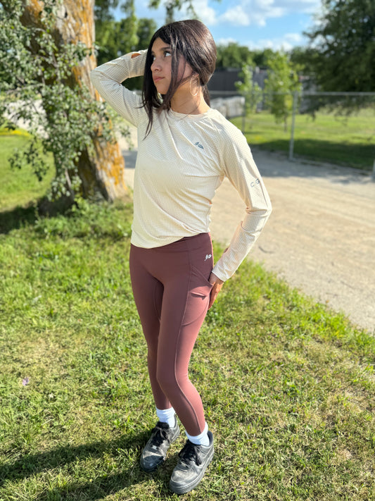 Milk Chocolate High Rise Leggings w/ Pockets