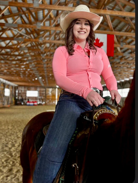 Pink-A-Licious Perforated Western Show Shirts