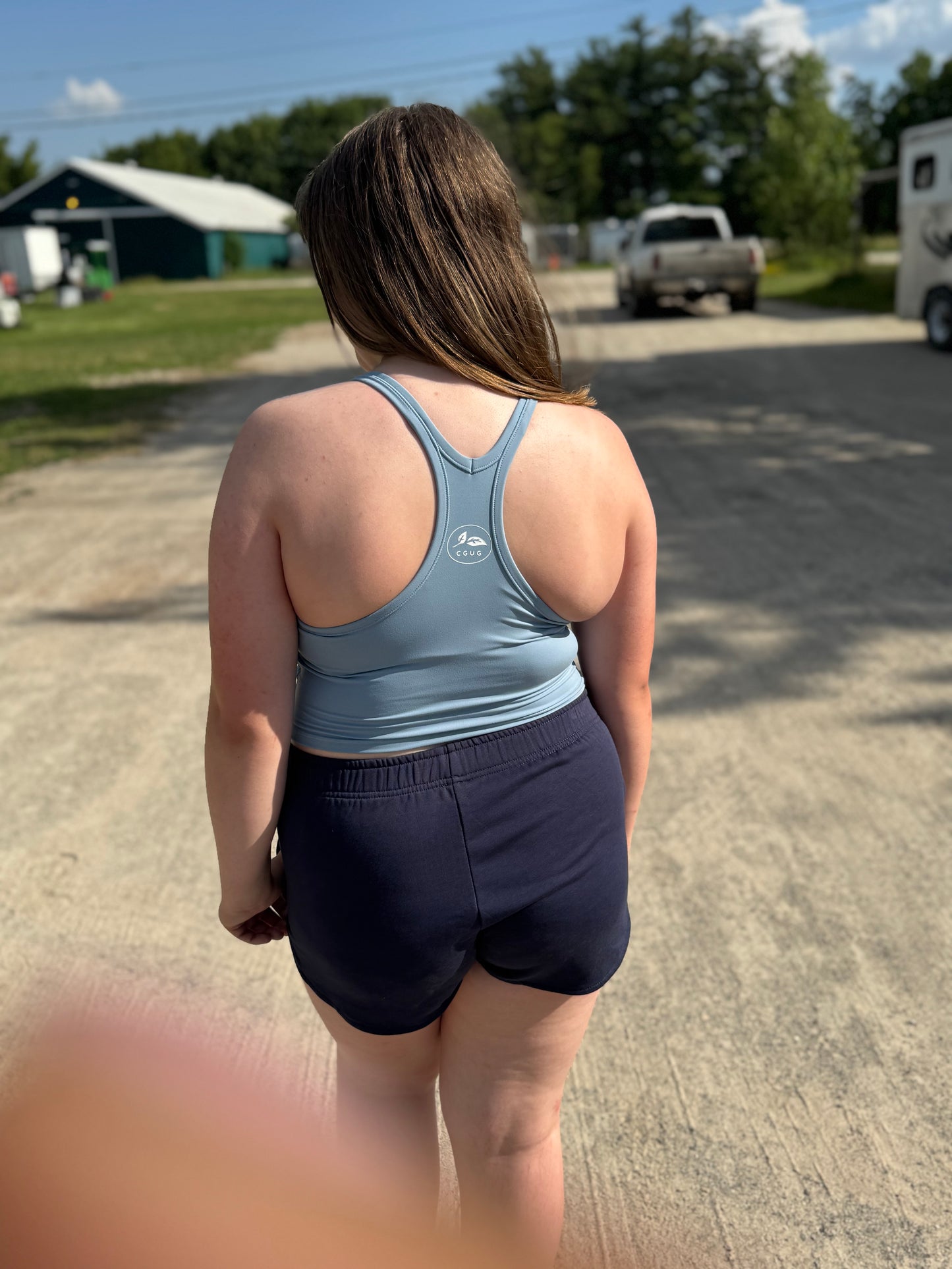 Sky Blue 2-in-1 Cropped Tank