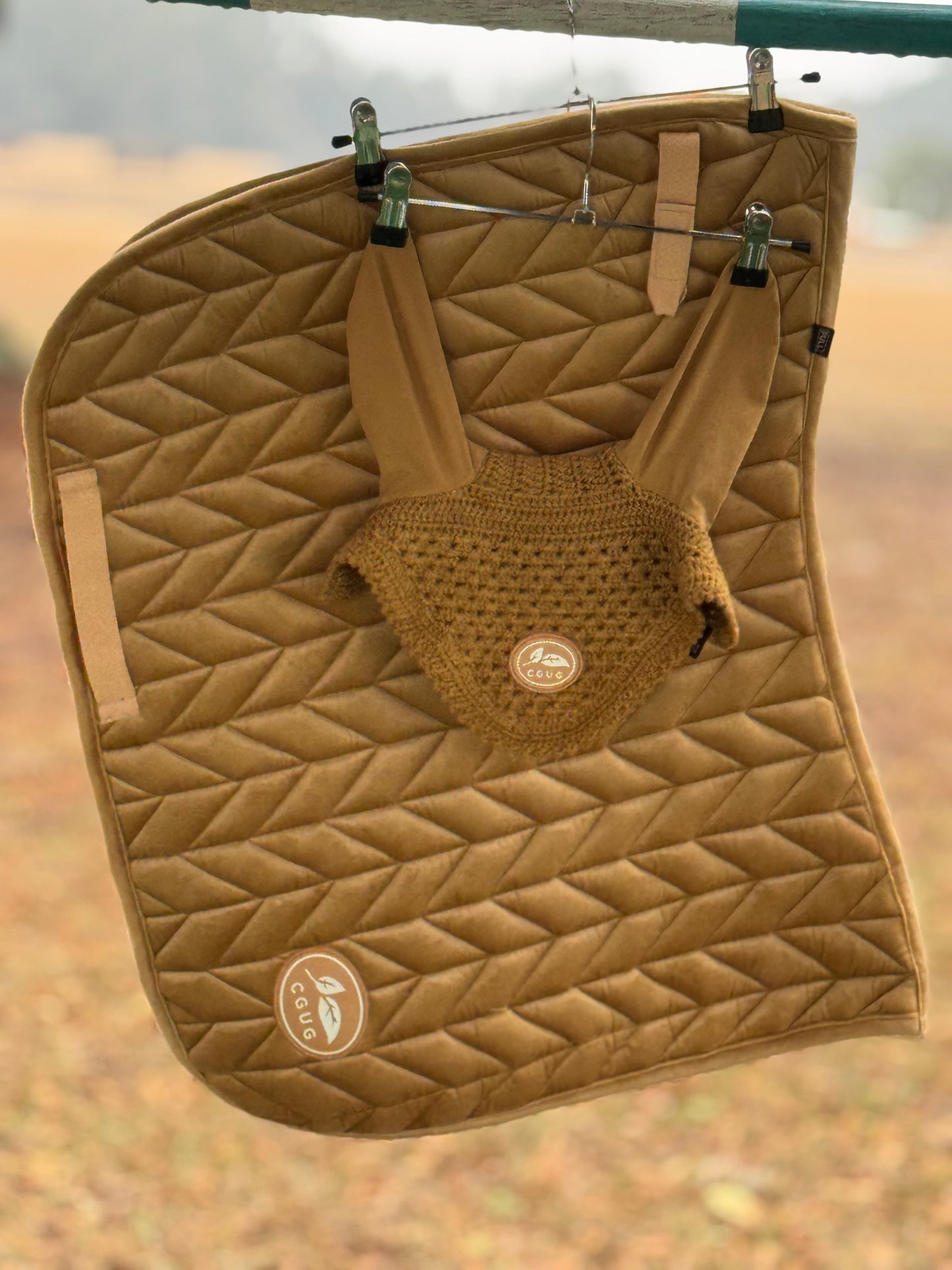 Golden Velour Saddle Pad Set (Plain)