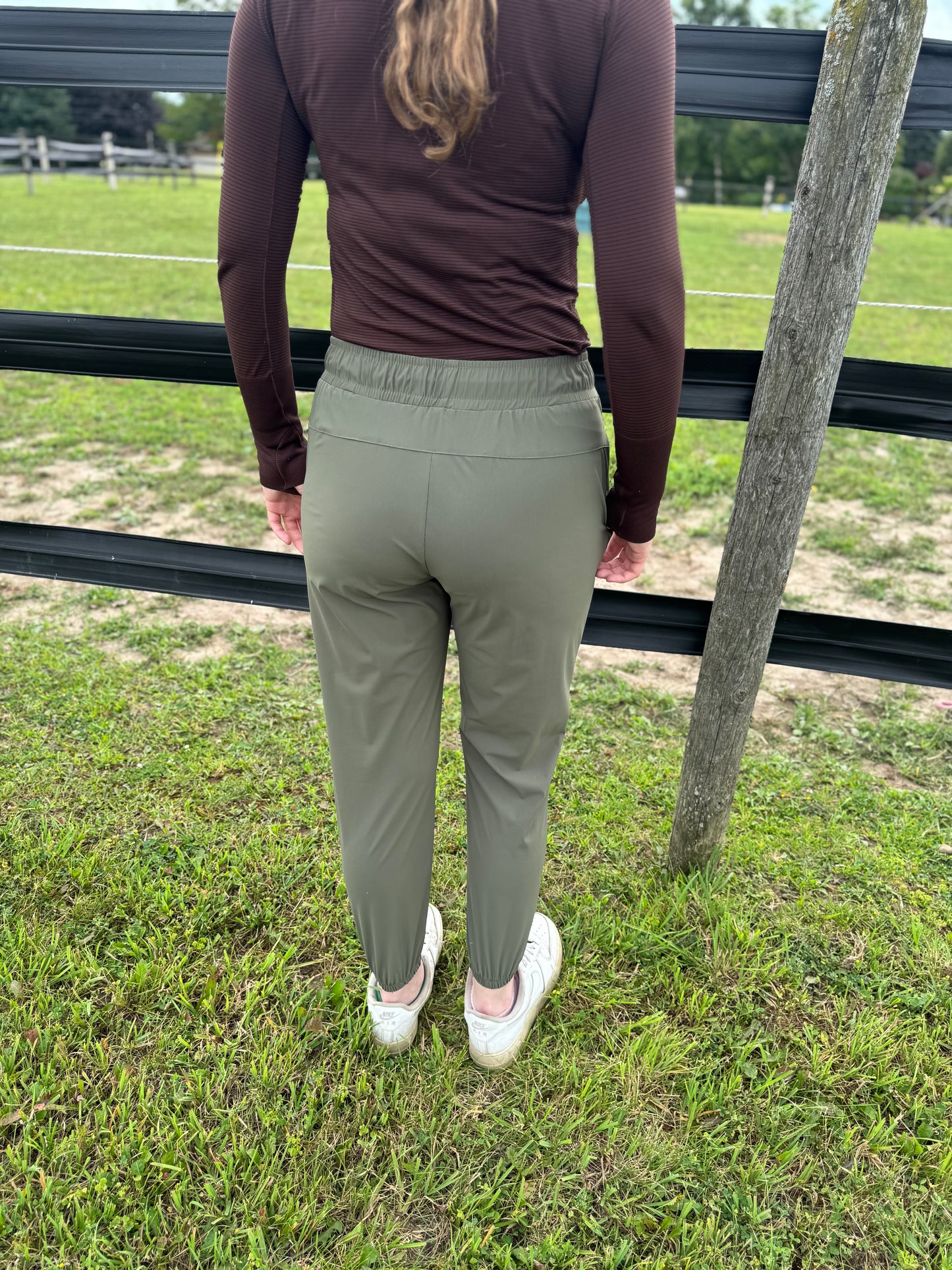 Olive Night Check Sweats