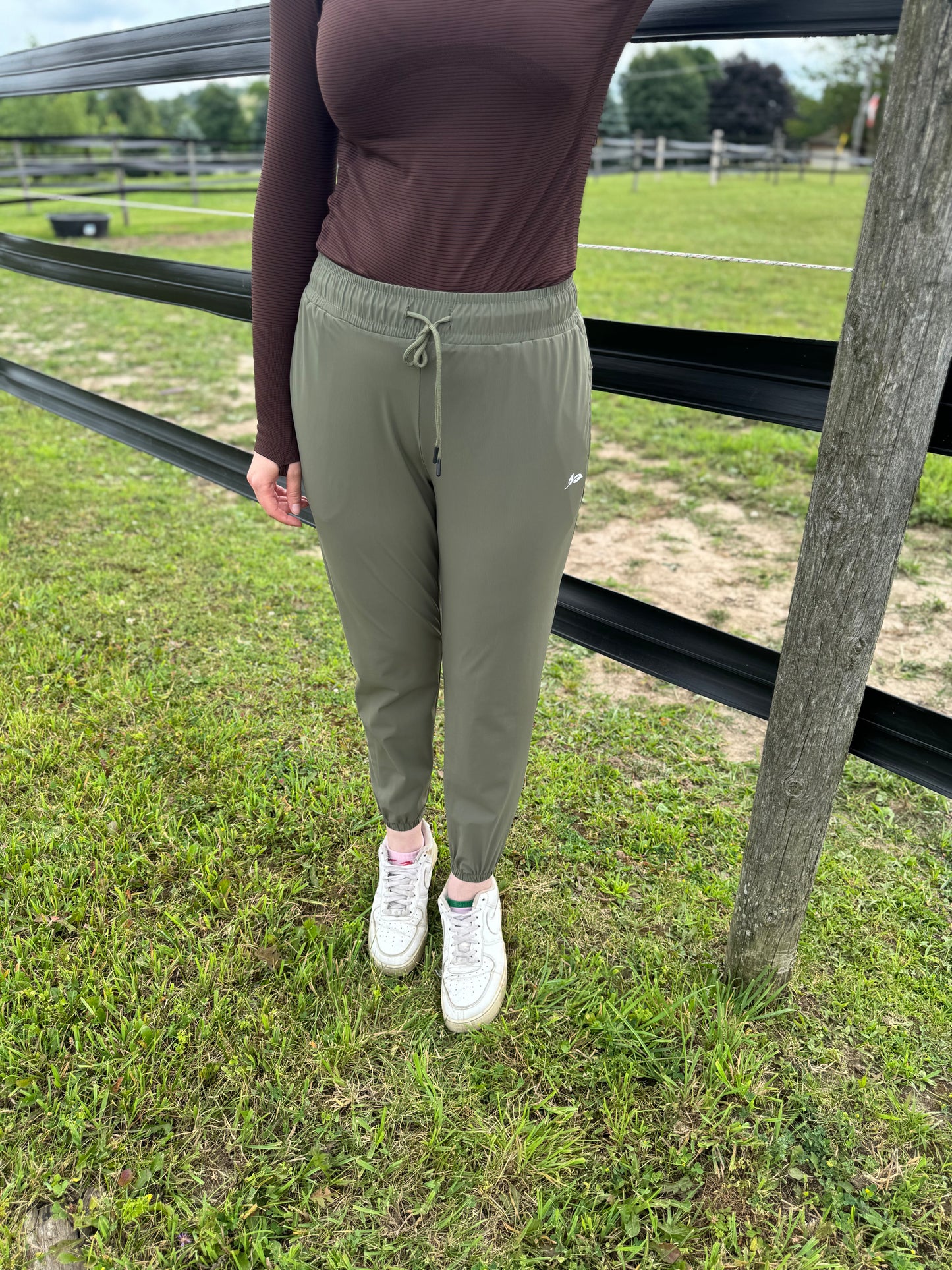 Olive Night Check Sweats