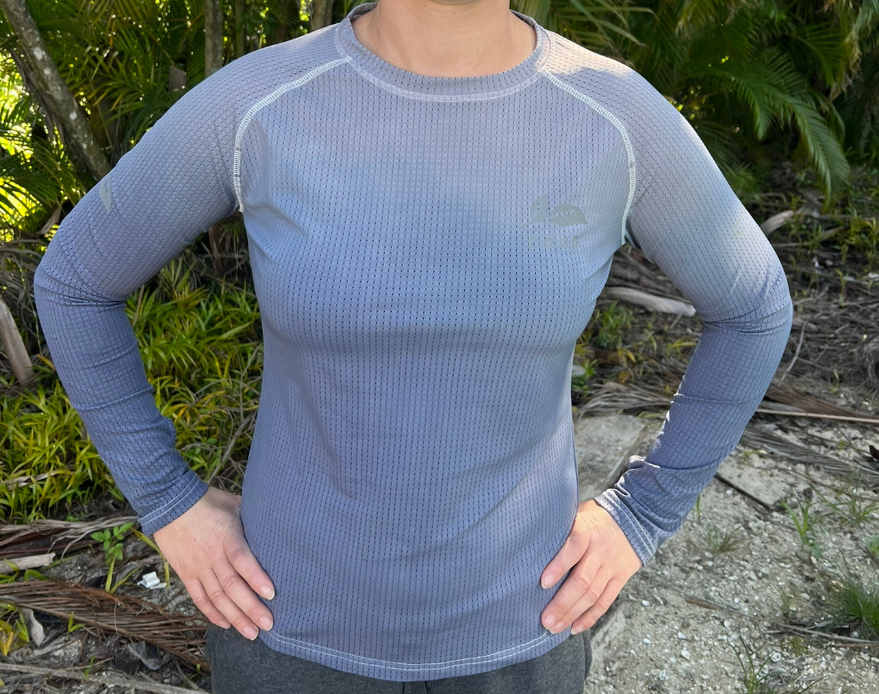 Moody Grey Ombre Perforated Long Sleeves