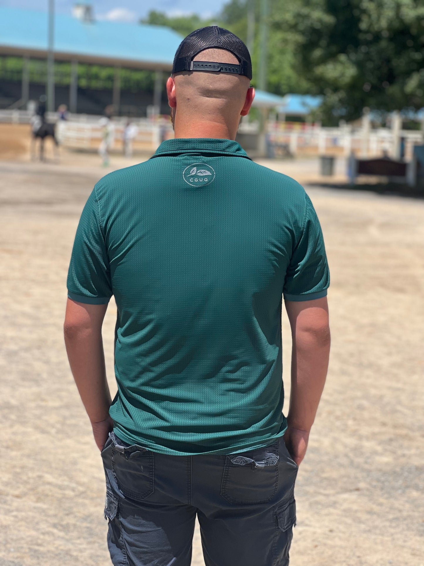 Hunter Green Men’s Perforated Polos