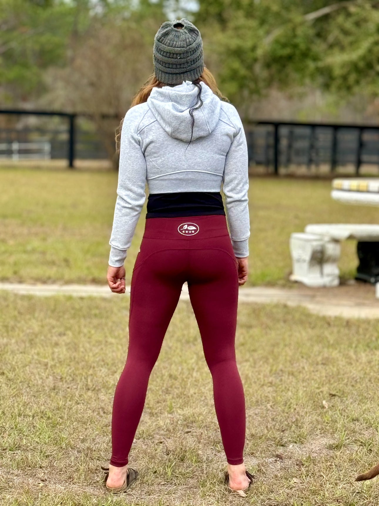 Cabernet Rouge High Rise Leggings w/ Pockets