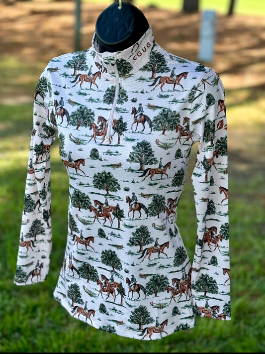 CGUG Kids Classical Equestrian Micro-Perforated 1/4 Zip