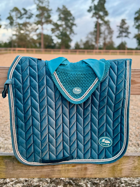 Aquamarine Velour Bonnet