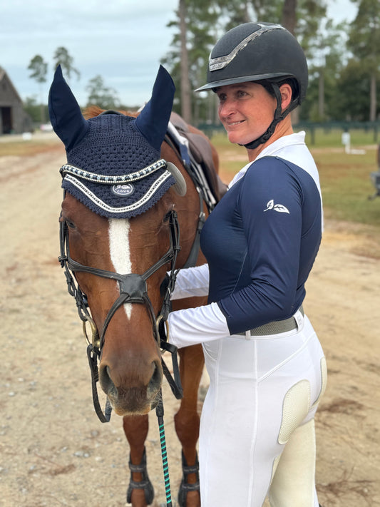 Navy Show n’ Go Micro-Perforated Shirt