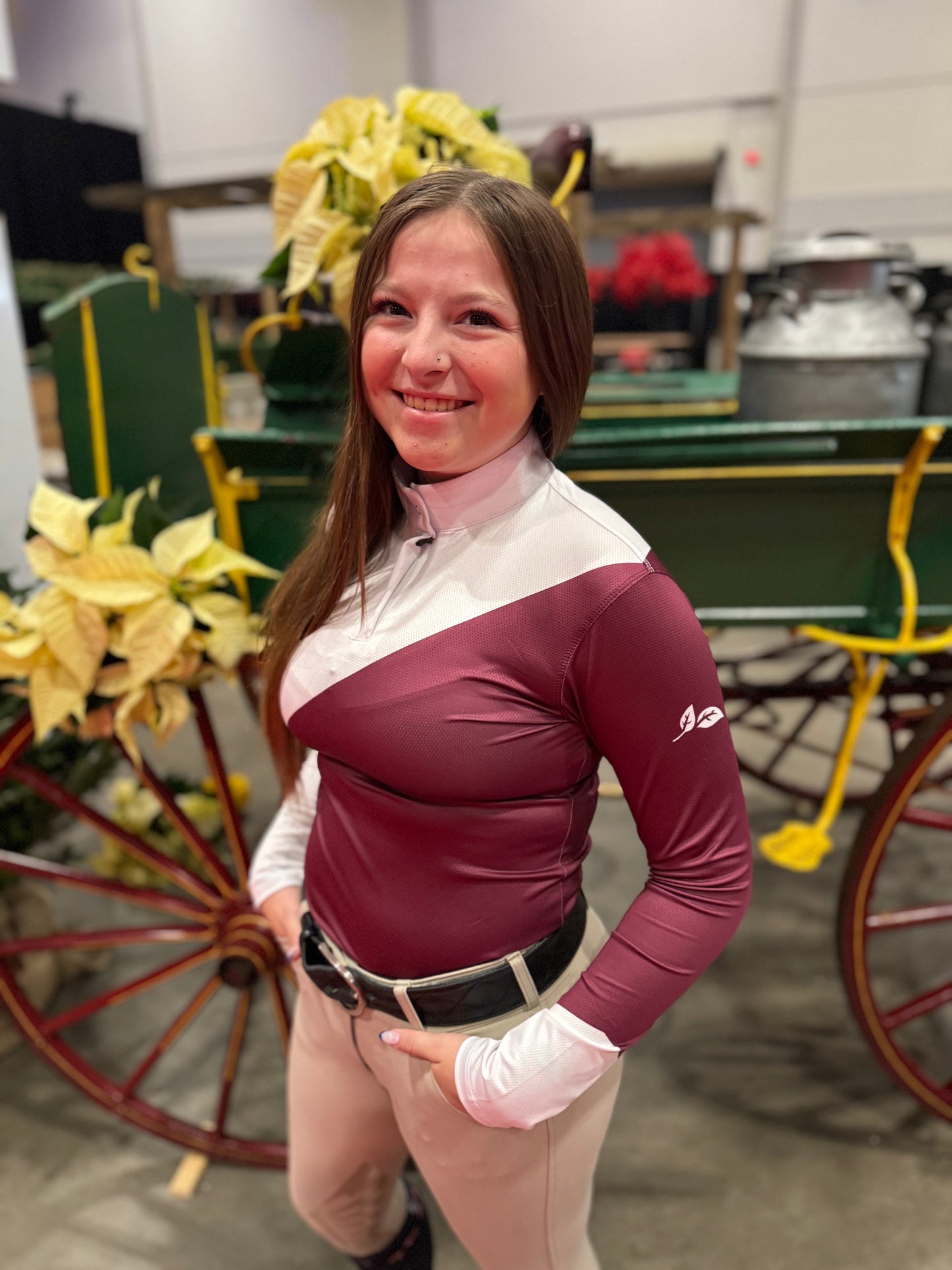 Pomegranate Show n’ Go Micro-Perforated Shirt